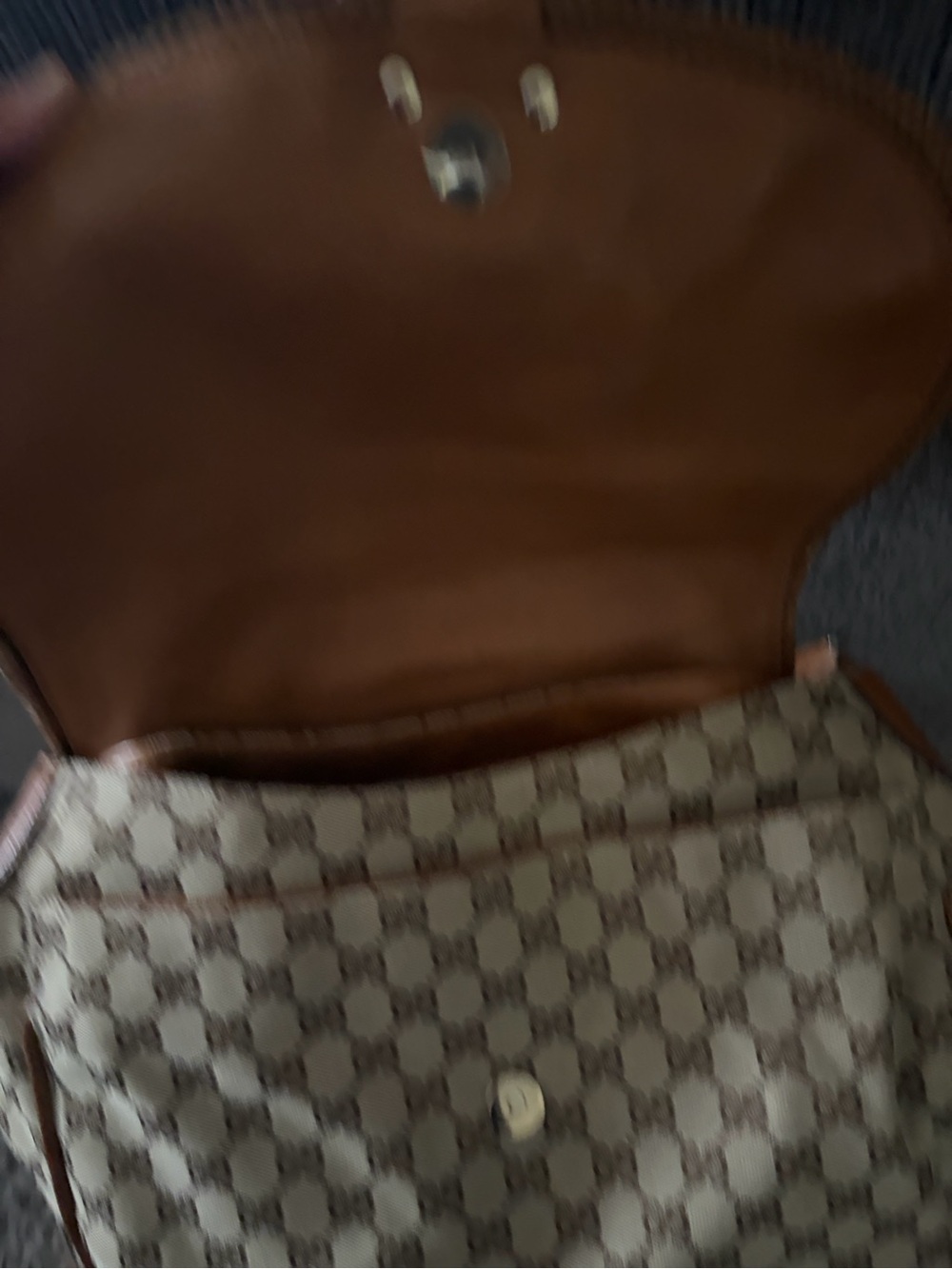 Authentic Gucci Tan/Brown GG Canvas Leather Tassel Shoulder Hobo Bag - Picture 7 of 11